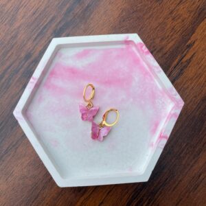 Blush Butterfly Hoops
