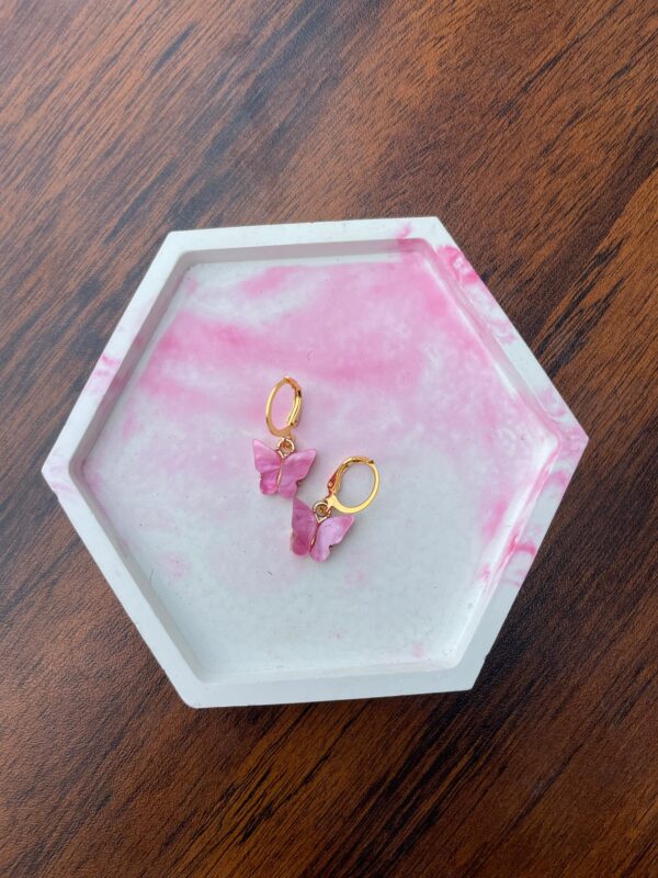 Blush Butterfly Hoops