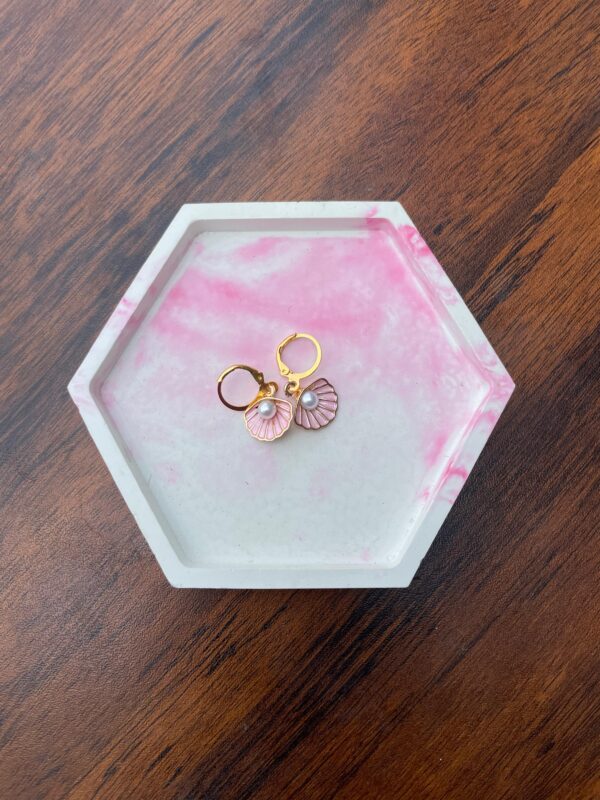 Blush Seashell Hoops