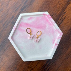 Petal Pink Butterfly Hoops